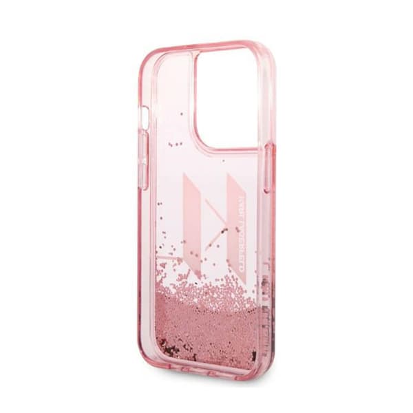 Karl Lagerfeld Liquid Glitter Big Logo Cover - iPhone 14 Pro Cover (Pink)