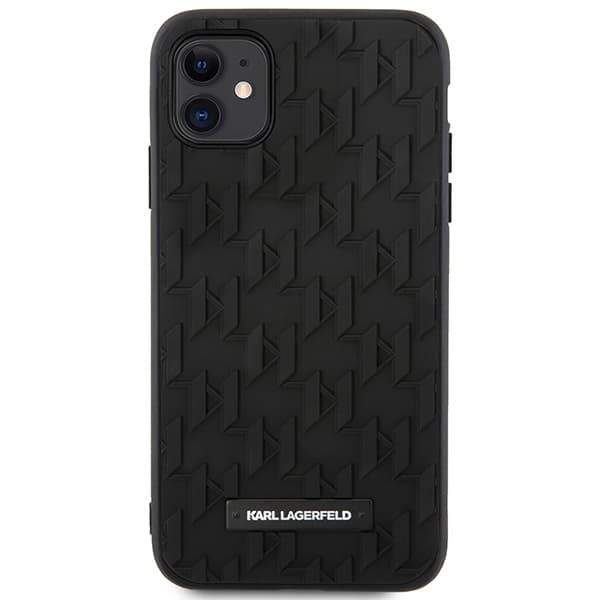Karl Lagerfeld Monogram 3D-mönster - iPhone 11-fodral (svart)