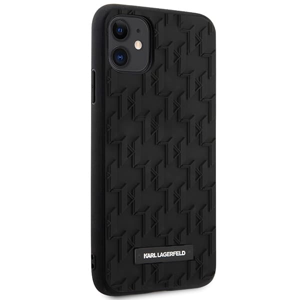 Karl Lagerfeld Monogram 3D-mönster - iPhone 11-fodral (svart)