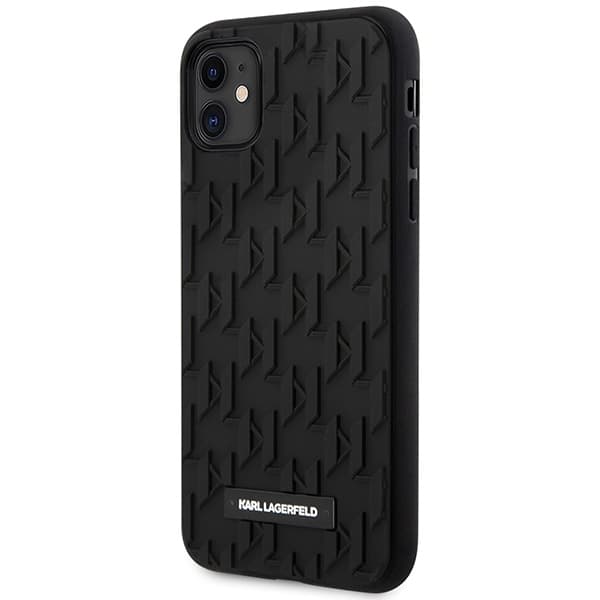 Karl Lagerfeld Monogram 3D-mönster - iPhone 11-fodral (svart)