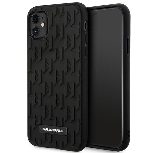Karl Lagerfeld Monogram 3D-mönster - iPhone 11-fodral (svart)