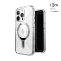 Pikkukuva 1 / 10: Speck Presidio Perfect-Clear Grip ClickLock & MagSafe - iPhone 15 Pro -kotelo (kirkas / kromiviimeistely / seesteinen hopea)