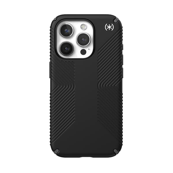 Speck Presidio2 Grip - iPhone 15 Pro-cover (sort / skifergrå / hvid)