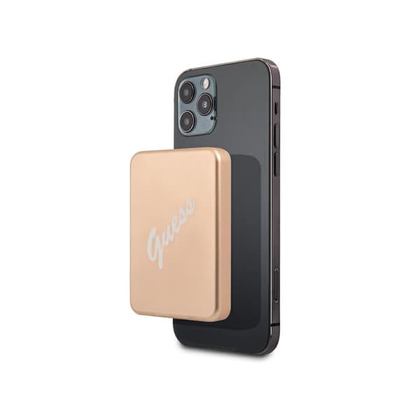 Guess Magnetic Wireless Power Bank Vintage - Induktiovirtapankki 3000 mAh MagSafe (kulta)