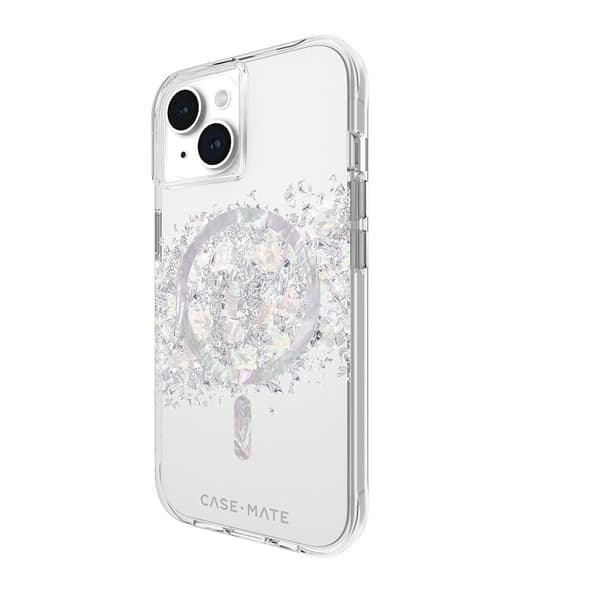 Case-Mate Karat MagSafe - iPhone 15 / iPhone 14 / iPhone 13 kotelo, koristeltu helmillä (A Touch of Pearl)