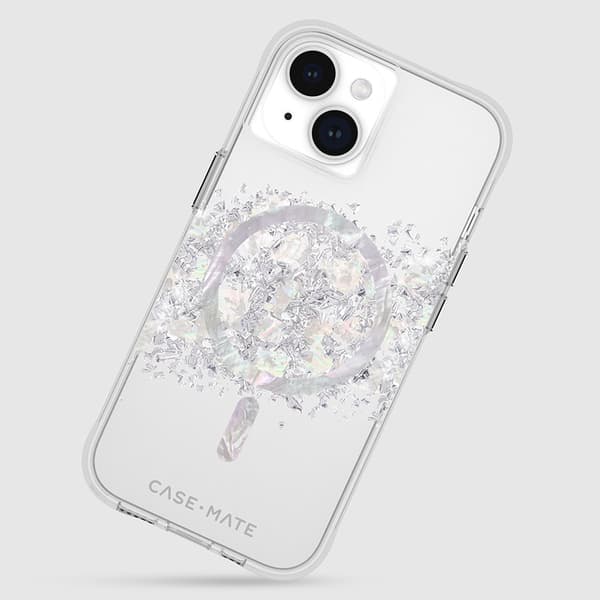 Case-Mate Karat MagSafe - iPhone 15 / iPhone 14 / iPhone 13 kotelo, koristeltu helmillä (A Touch of Pearl)