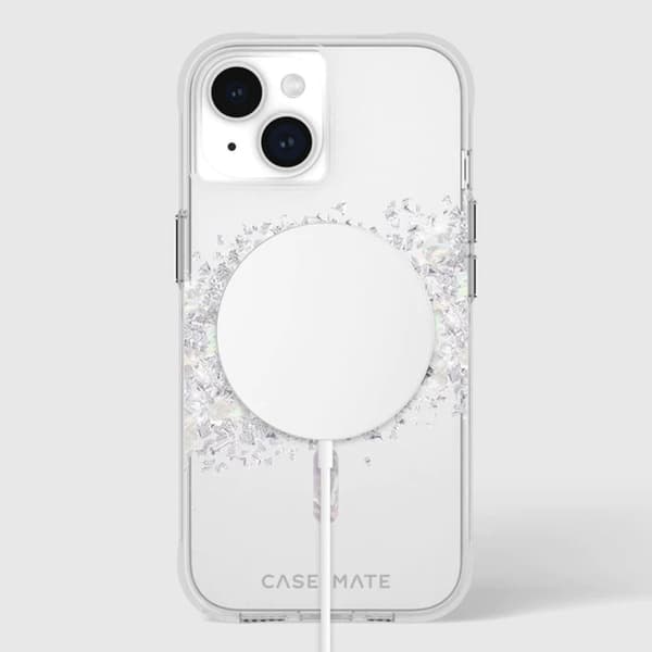 Case-Mate Karat MagSafe - iPhone 15 / iPhone 14 / iPhone 13 kotelo, koristeltu helmillä (A Touch of Pearl)