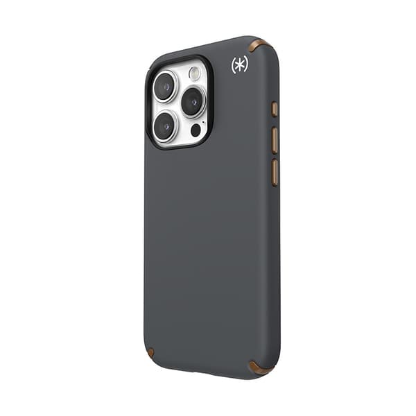 Speck Presidio2 Pro Magsafe - iPhone 15 Pro-fodral (kolgrå / kall brons / vit)