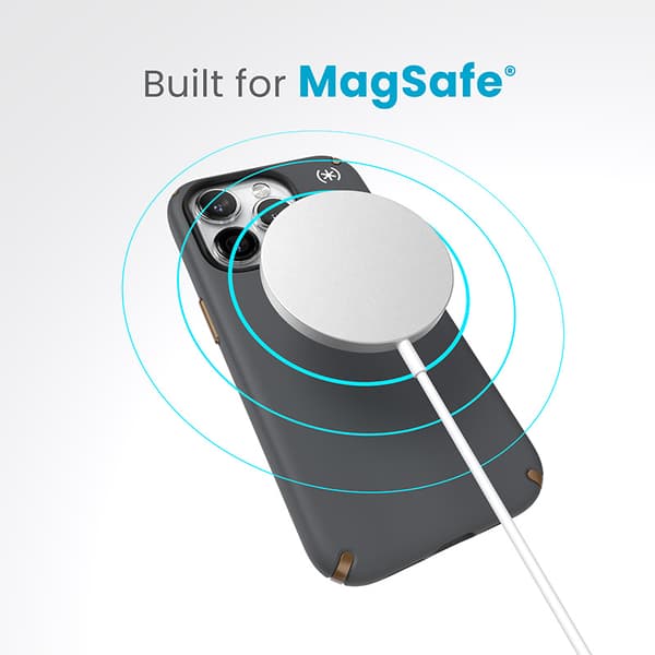 Speck Presidio2 Pro Magsafe - iPhone 15 Pro-fodral (kolgrå / kall brons / vit)