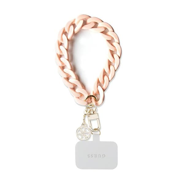 Guess Universal Big Hand Strap Akryl 4G Charm - Universal telefonrem (Rosa)