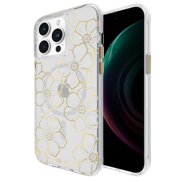 Case-Mate Floral Gems MagSafe - iPhone 15 Pro Max etui (guld)