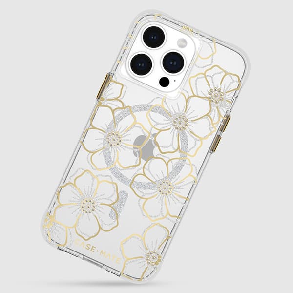 Case-Mate Floral Gems MagSafe - iPhone 15 Pro Max etui (guld)