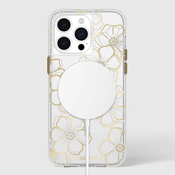 Case-Mate Floral Gems MagSafe - iPhone 15 Pro Max etui (guld)