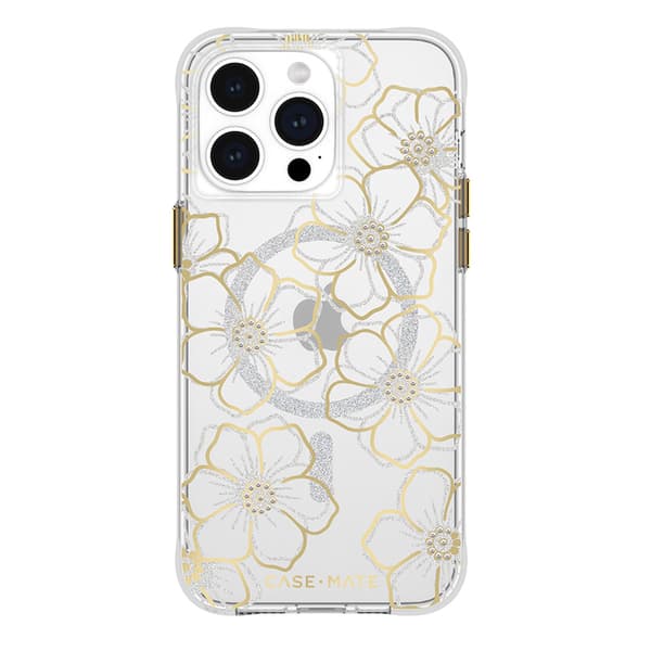 Case-Mate Floral Gems MagSafe - iPhone 15 Pro Max etui (guld)
