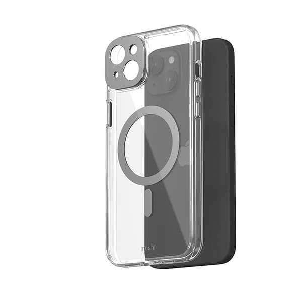 Moshi iGlaze MagSafe - iPhone 15 Plus -kotelo (meteoriitinharmaa)