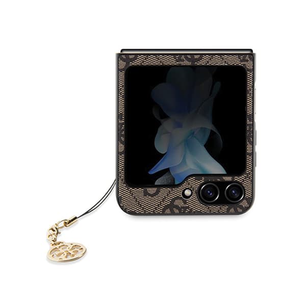Guess 4G Charms Collection - kotelo Samsung Galaxy Z Flip 5:lle (ruskea)