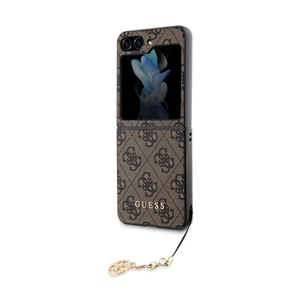 Guess 4G Charms Collection - kotelo Samsung Galaxy Z Flip 5:lle (ruskea)