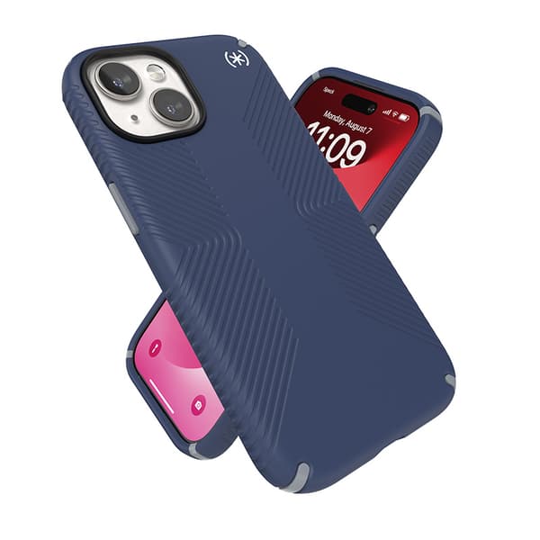 Speck Presidio2 Grip Magsafe - iPhone 15 / iPhone 14 / iPhone 13 kotelo (rannikonsininen / pölynharmaa / valkoinen)