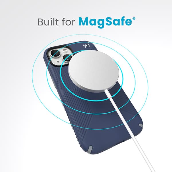 Speck Presidio2 Grip Magsafe - iPhone 15 / iPhone 14 / iPhone 13 kotelo (rannikonsininen / pölynharmaa / valkoinen)