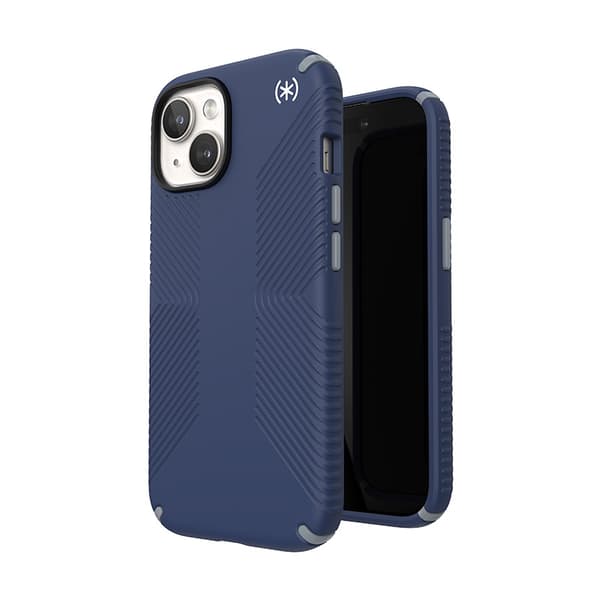 Speck Presidio2 Grip Magsafe - iPhone 15 / iPhone 14 / iPhone 13 kotelo (rannikonsininen / pölynharmaa / valkoinen)
