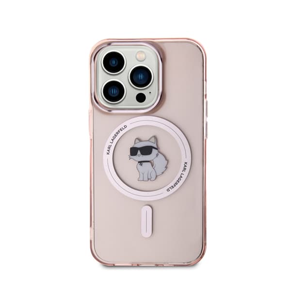 Karl Lagerfeld IML Choupette MagSafe - iPhone 15 Pro etui (Pink)