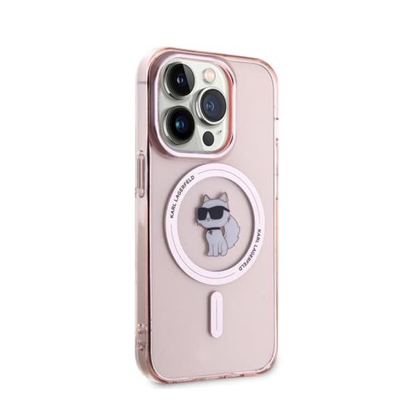 Karl Lagerfeld IML Choupette MagSafe - iPhone 15 Pro etui (Pink)