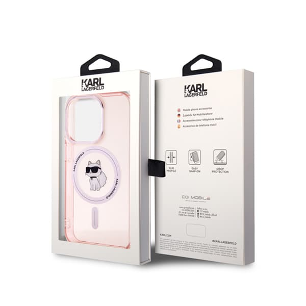 Karl Lagerfeld IML Choupette MagSafe - iPhone 15 Pro etui (Pink)
