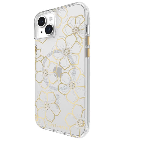 Case-Mate Floral Gems MagSafe - iPhone 15 Plus -kotelo (kulta)