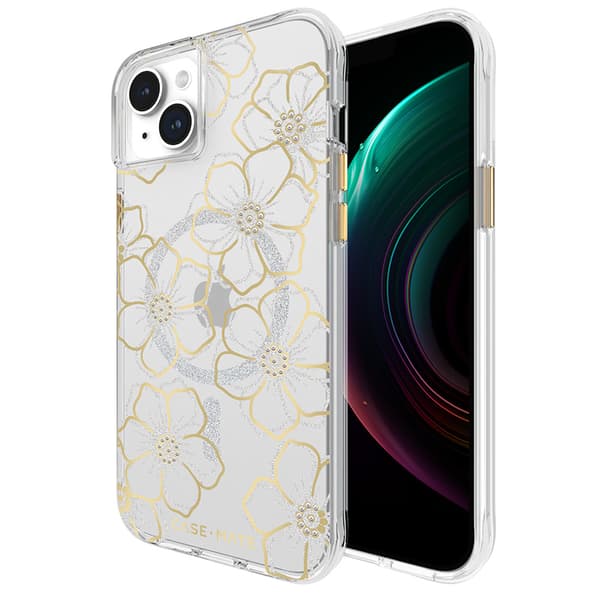 Case-Mate Floral Gems MagSafe - iPhone 15 Plus -kotelo (kulta)