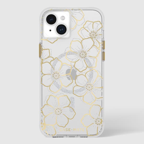 Case-Mate Floral Gems MagSafe - iPhone 15 Plus -kotelo (kulta)