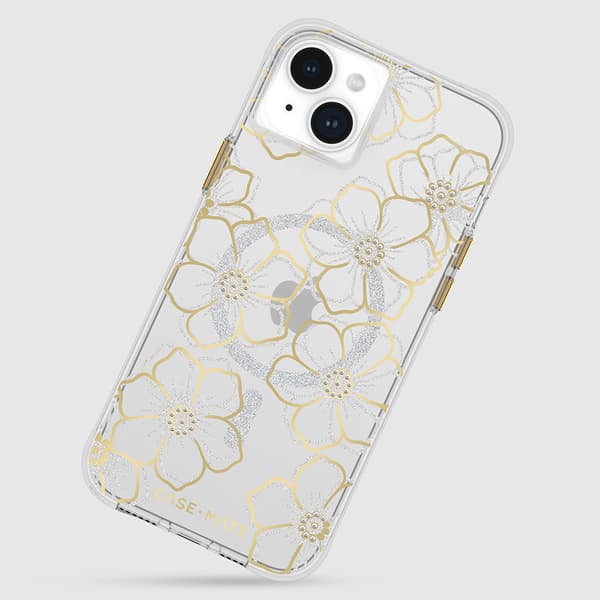 Case-Mate Floral Gems MagSafe - iPhone 15 Plus -kotelo (kulta)