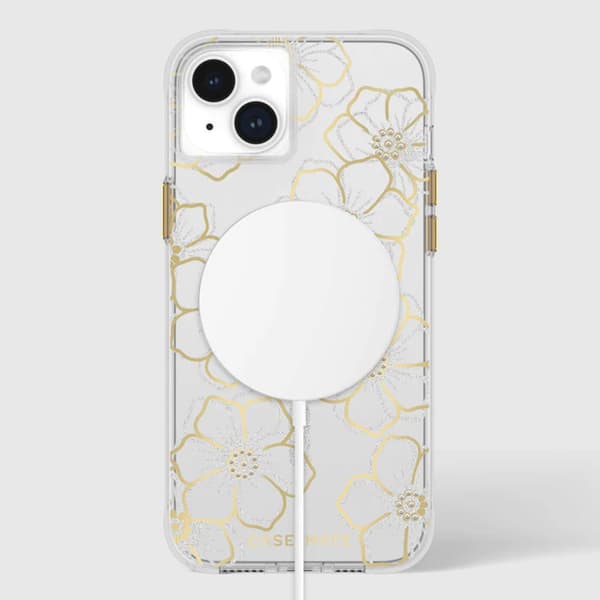 Case-Mate Floral Gems MagSafe - iPhone 15 Plus -kotelo (kulta)