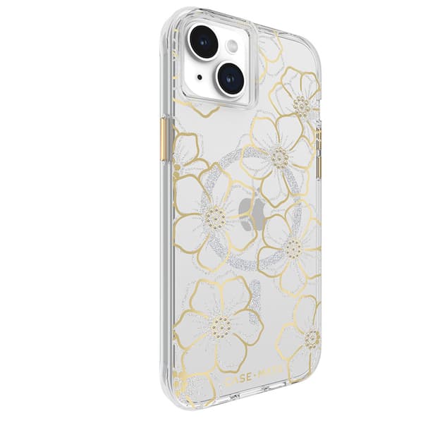 Case-Mate Floral Gems MagSafe - iPhone 15 Plus -kotelo (kulta)