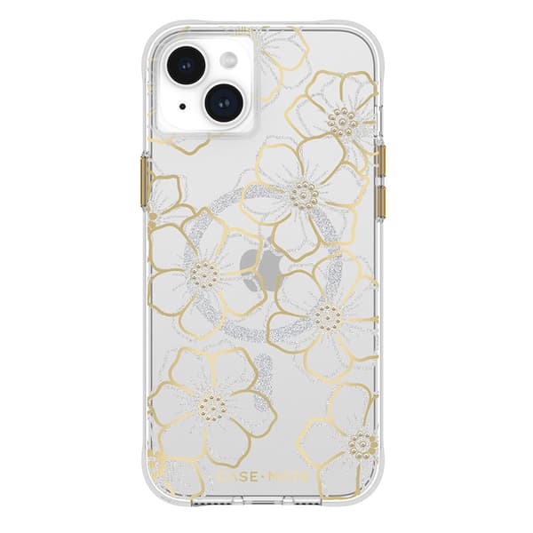 Case-Mate Floral Gems MagSafe - iPhone 15 Plus -kotelo (kulta)