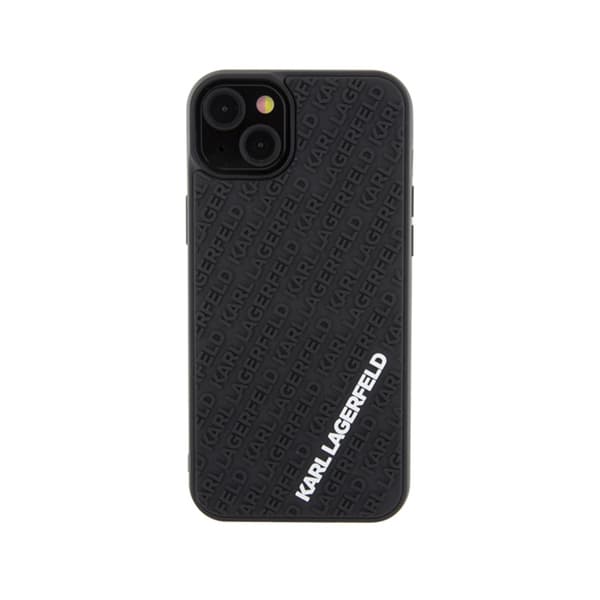 Karl Lagerfeld 3D Rubber Multi Logo - iPhone 15 Plus -kotelo (musta)