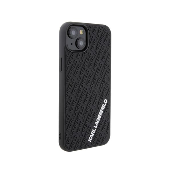 Karl Lagerfeld 3D Rubber Multi Logo - iPhone 15 Plus -kotelo (musta)