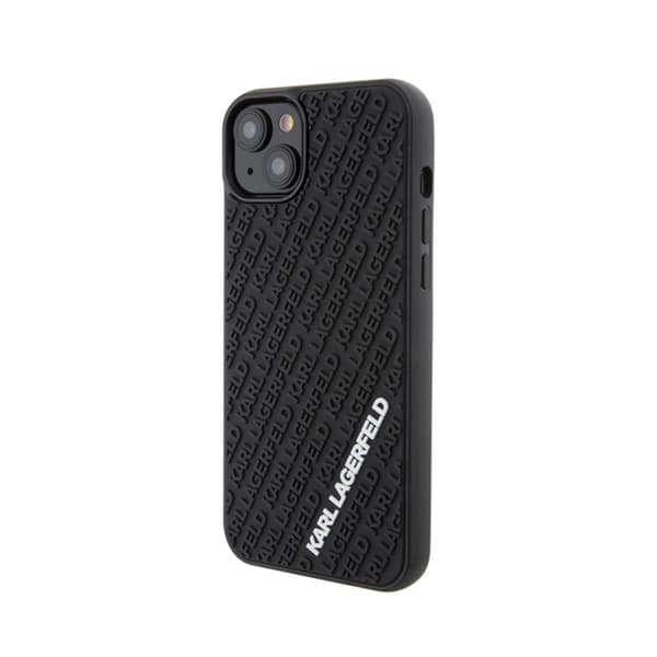 Karl Lagerfeld 3D Rubber Multi Logo - iPhone 15 Plus -kotelo (musta)