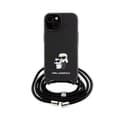 Pikkukuva 2 / 7: Karl Lagerfeld Crossbody Saffiano Metal Pin Karl & Choupette - iPhone 15 -kotelo (musta)