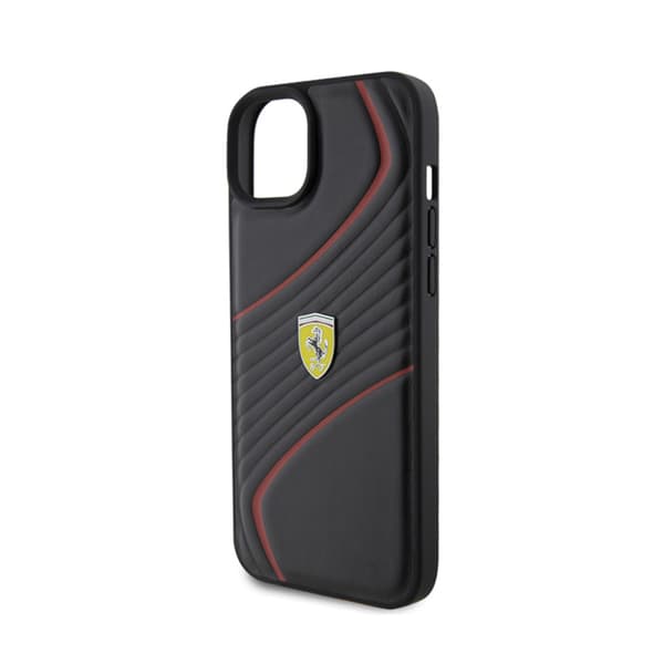 Ferrari Twist Metal Logo - iPhone 15 Plus etui (sort)