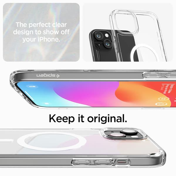 Spigen Ultra Hybrid Mag MagSafe - iPhone 15 -kotelo (valkoinen)