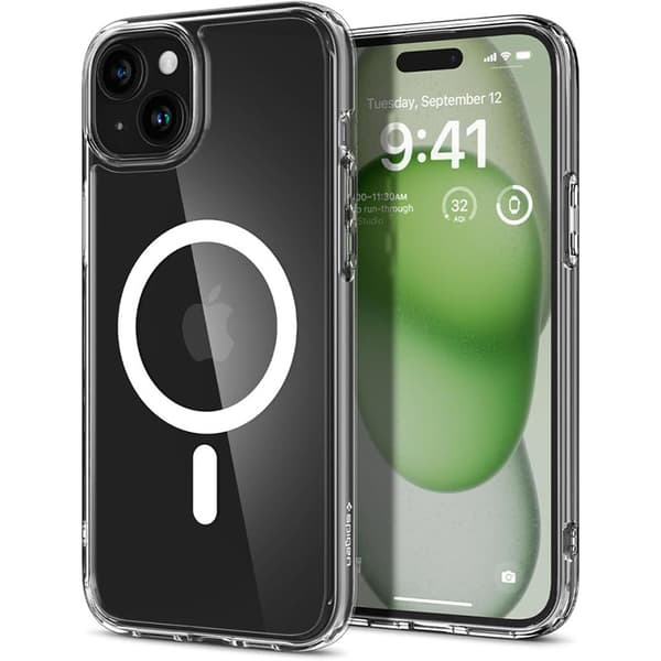 Spigen Ultra Hybrid Mag MagSafe - iPhone 15 -kotelo (valkoinen)