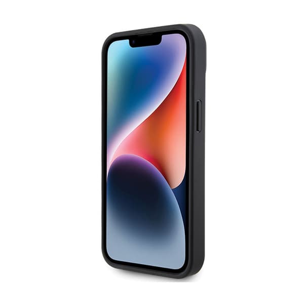 BMW Leather Carbon Blue Line - iPhone 15-fodral (svart)