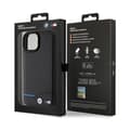 Miniatyrbild 8 av 8: BMW Leather Carbon Blue Line - iPhone 15-fodral (svart)