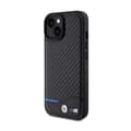 Miniatyrbild 2 av 8: BMW Leather Carbon Blue Line - iPhone 15-fodral (svart)