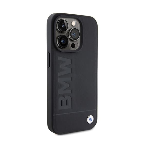BMW Læder Hot Stamp MagSafe - iPhone 15 Pro etui (sort)