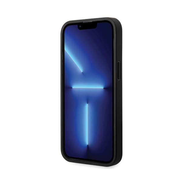 BMW læder diamantmønster - iPhone 14 Pro etui (sort)