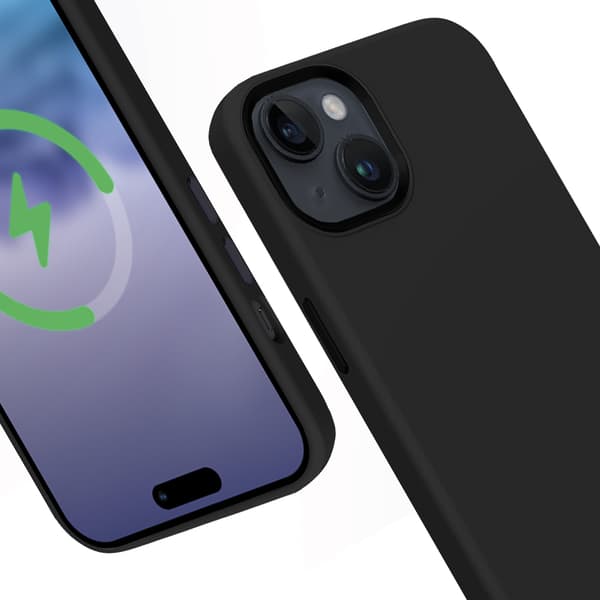 Crong Color Cover LUX Magnetic - iPhone 15 Plus MagSafe-fodral (svart)