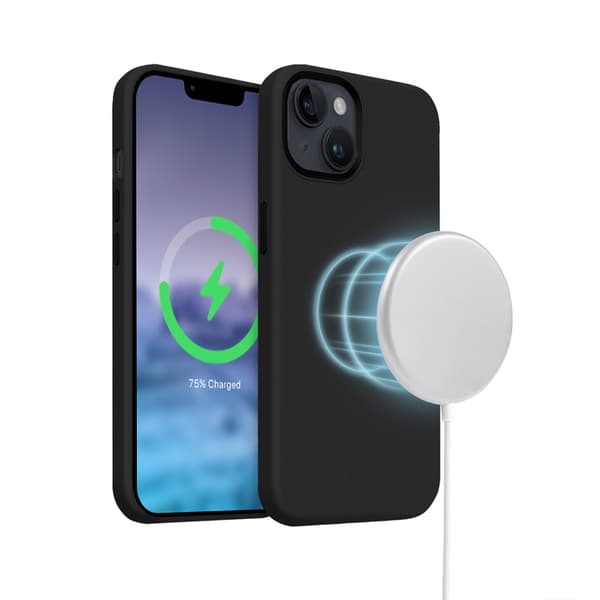 Crong Color Cover LUX Magnetic - iPhone 15 Plus MagSafe-fodral (svart)