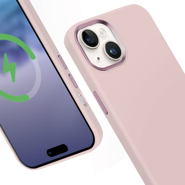 Crong Color Cover Cover LUX Magnetic - iPhone 15 Plus MagSafe Case (vaaleanpunainen)