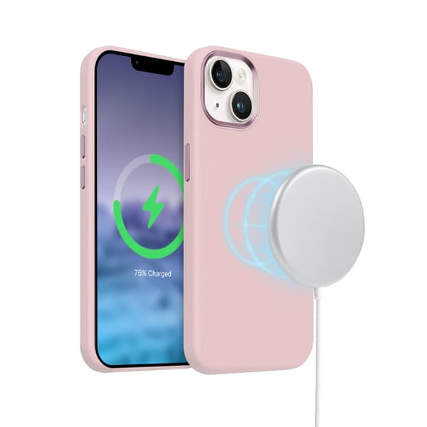 Crong Color Cover Cover LUX Magnetic - iPhone 15 Plus MagSafe Case (vaaleanpunainen)